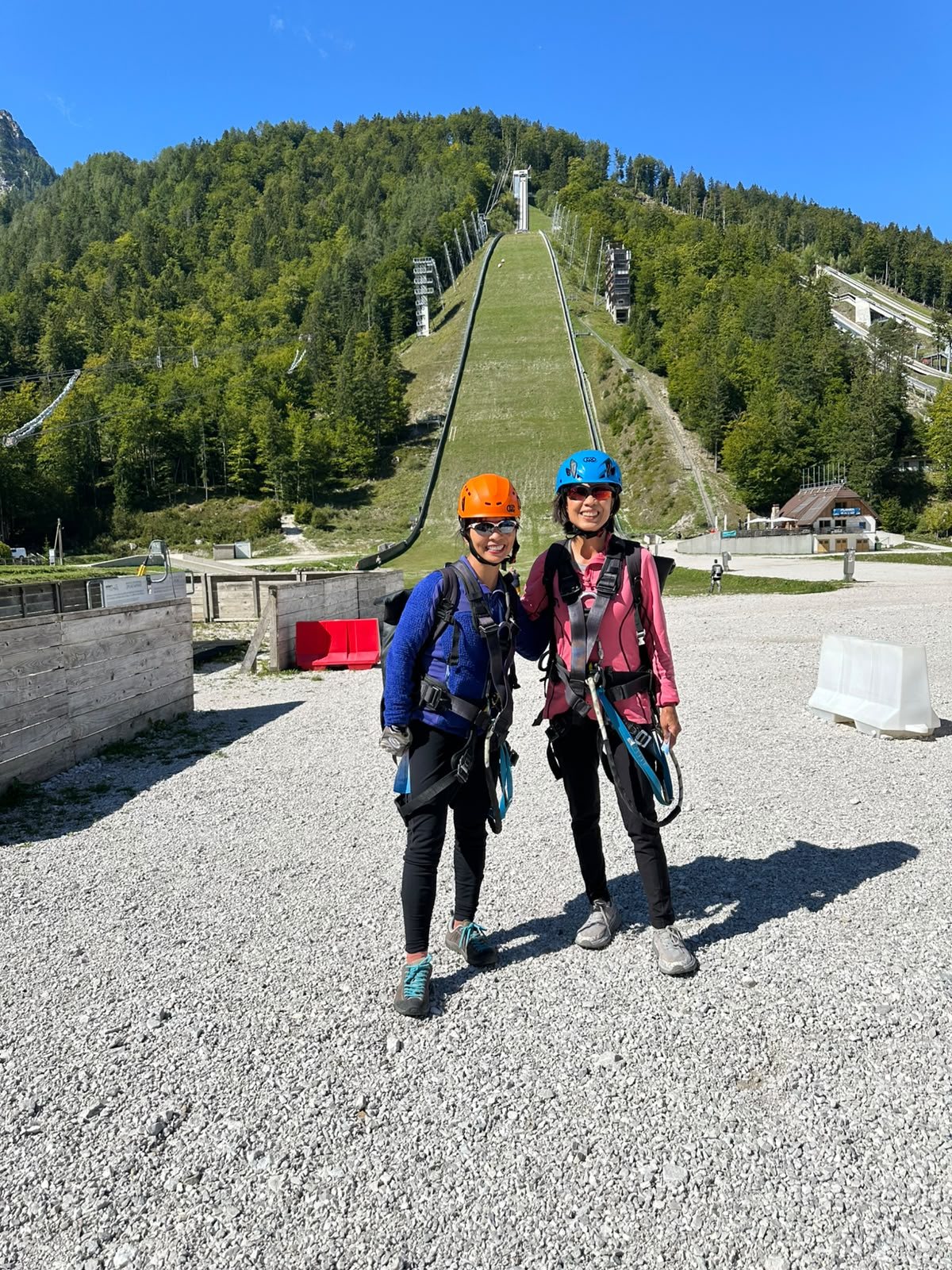 Guests preparing for the zipline experience in Planica